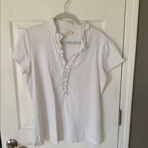 Lilly Pulitzer White Ruffle Blouse